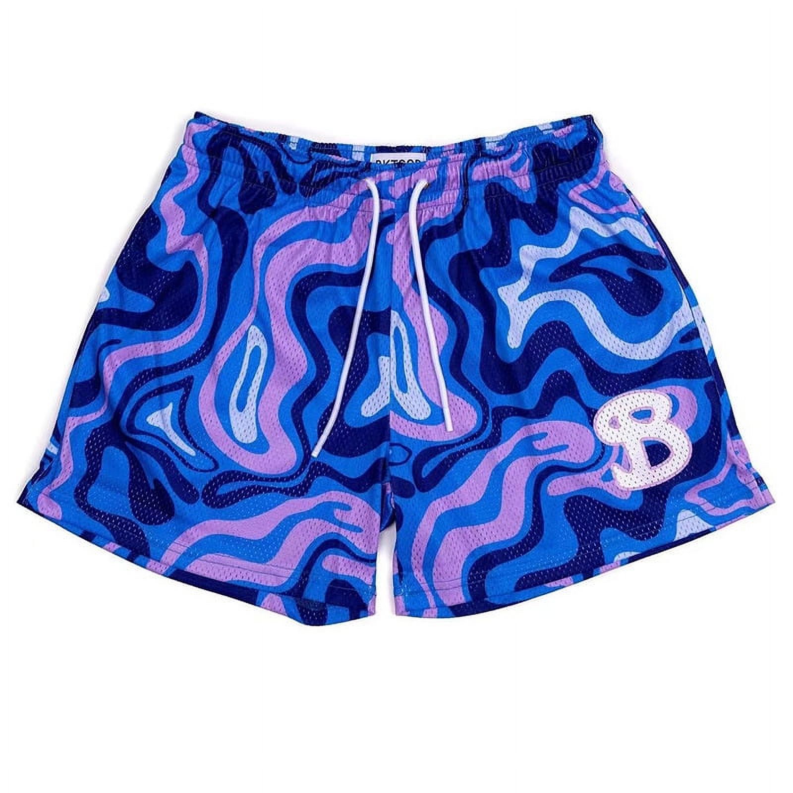 Bktsqd Shorts Sports Fashion Brand Paint Style Shorts Men's Mesh Quick-Drying Summer Loose Four Points below the Knee Fitness Basketball Shorts 2024
